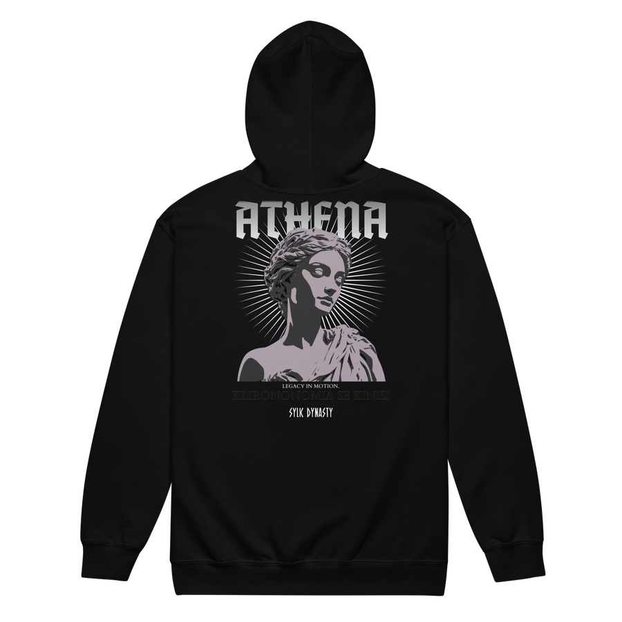 Athena | Elysium | Zip-Up Hoodie | Black | Flat Back | Sylk Dynasty