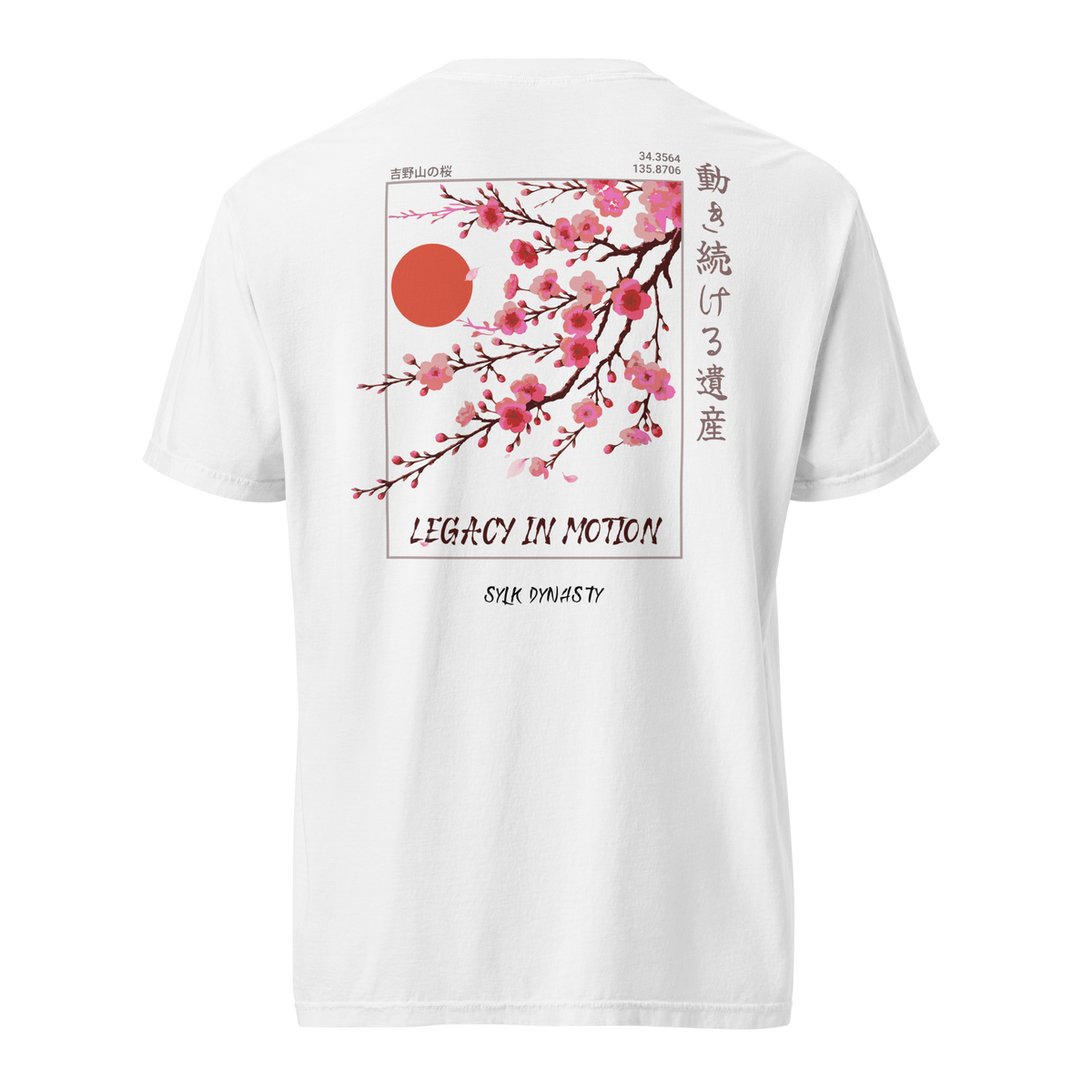 Cherry Blossoms | Kanagawa | T-Shirt | White | Ghost Back | Sylk Dynasty