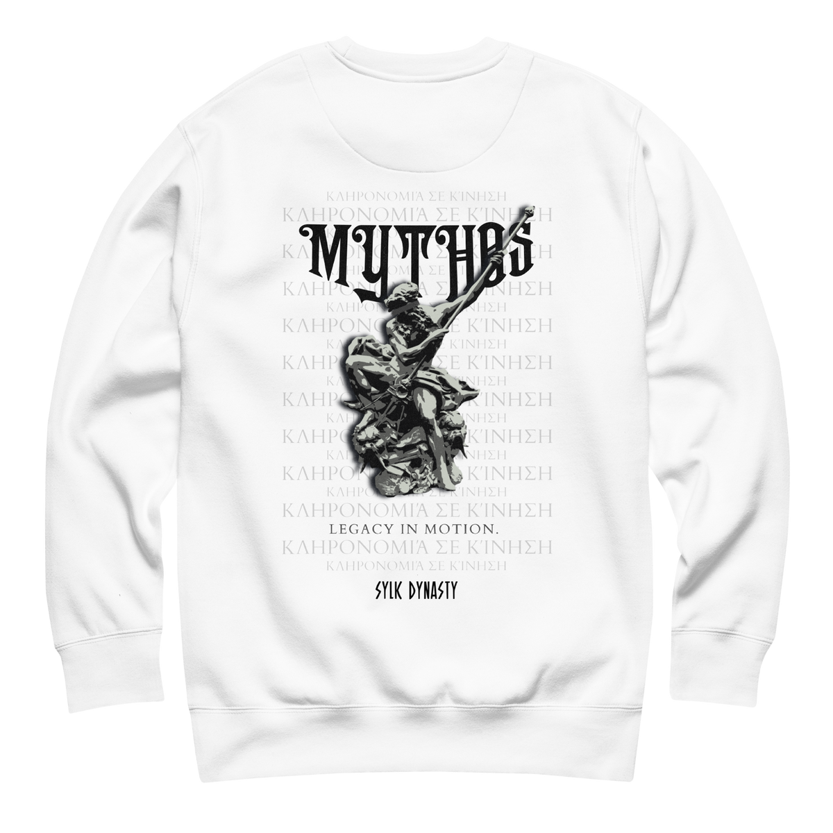 Mythos | Elysium | Sweatshirt | White | Flat Back | Sylk Dynasty