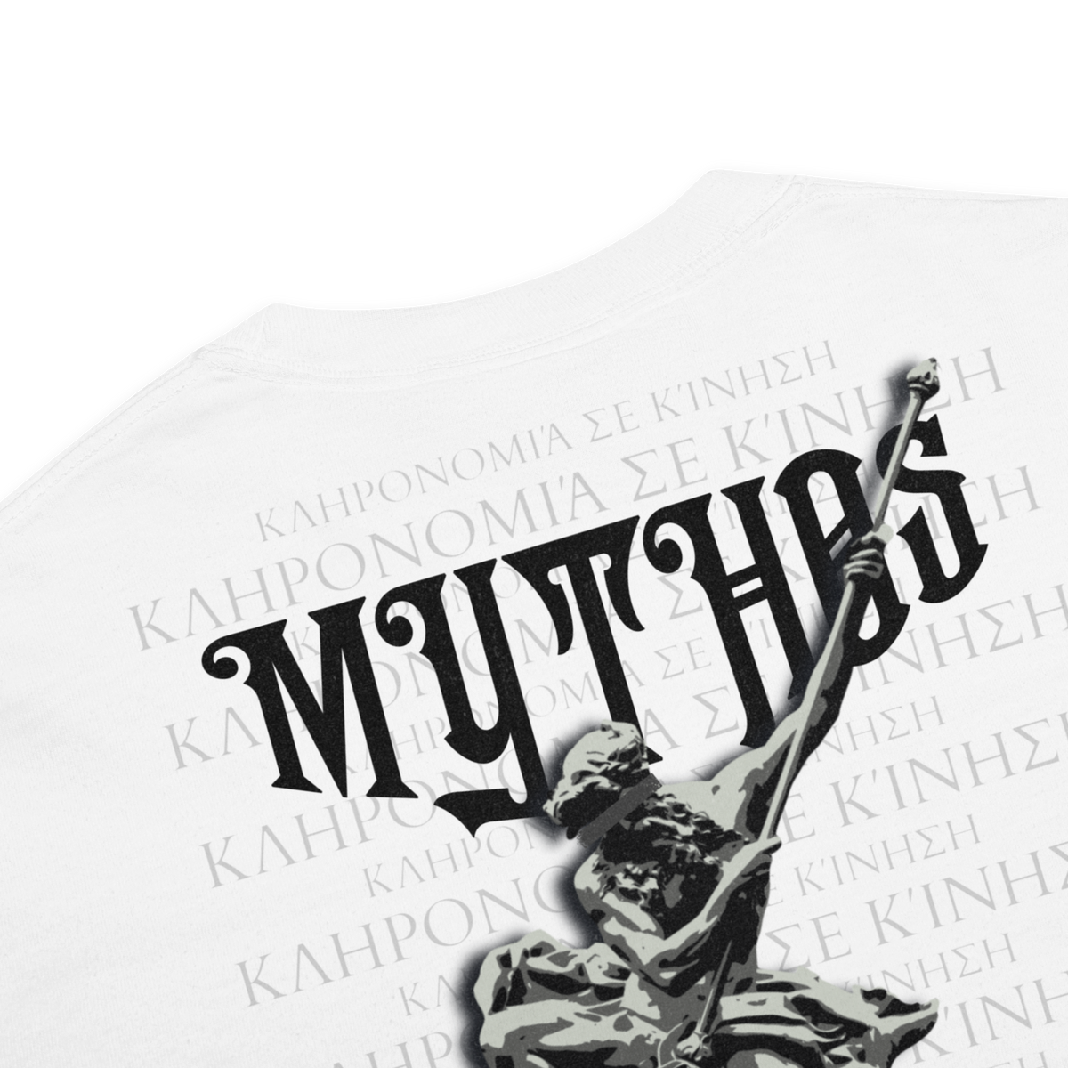 Mythos | Elysium | T-Shirt | White | Closeup Back | Sylk Dynasty