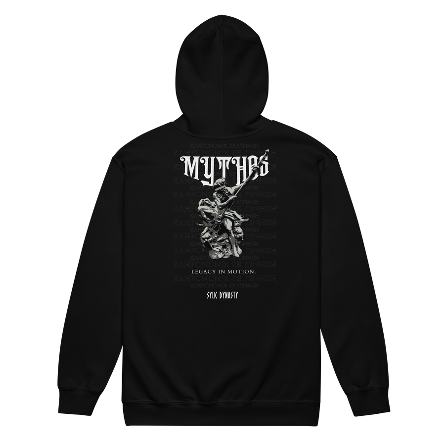 Mythos | Elysium | Zip-Up Hoodie | Black | Flat Back | Sylk Dynasty