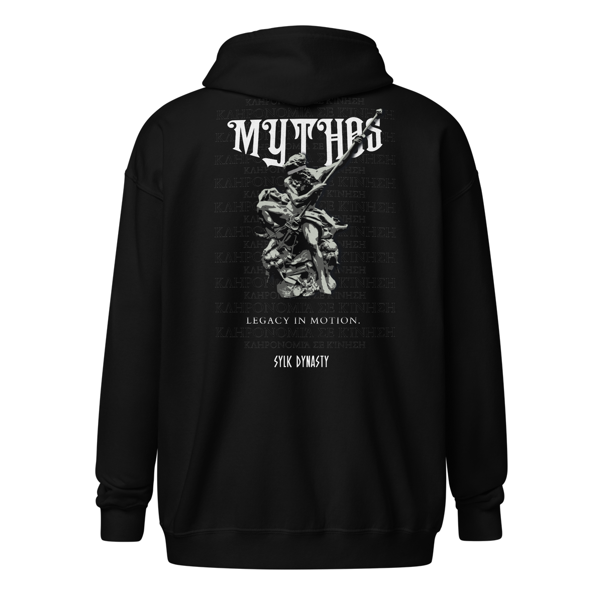 Mythos | Elysium | Zip-Up Hoodie | Black | Ghost Back | Sylk Dynasty