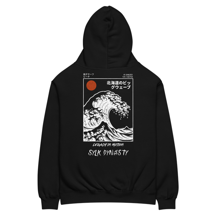 Waves | Kanagawa | Hoodie | Black | Flat Back | Sylk Dynasty