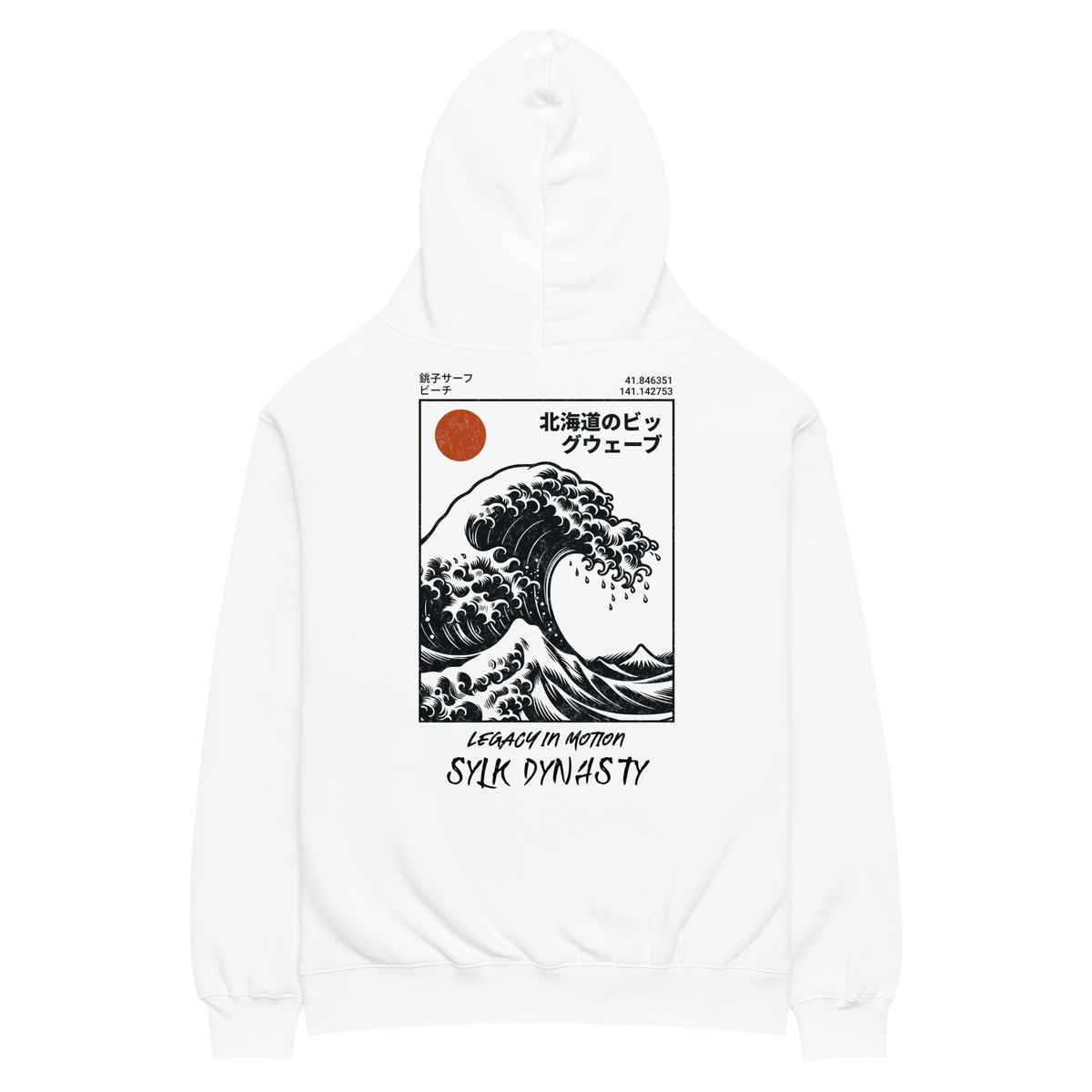 Waves | Kanagawa | Hoodie | White | Flat Back | Sylk Dynasty