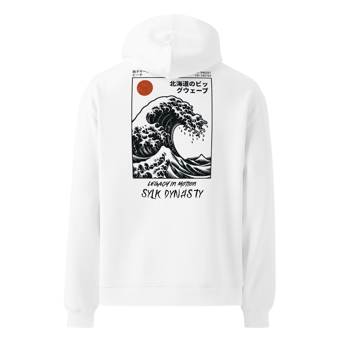 Waves | Kanagawa | Hoodie | White | Ghost Back | Sylk Dynasty