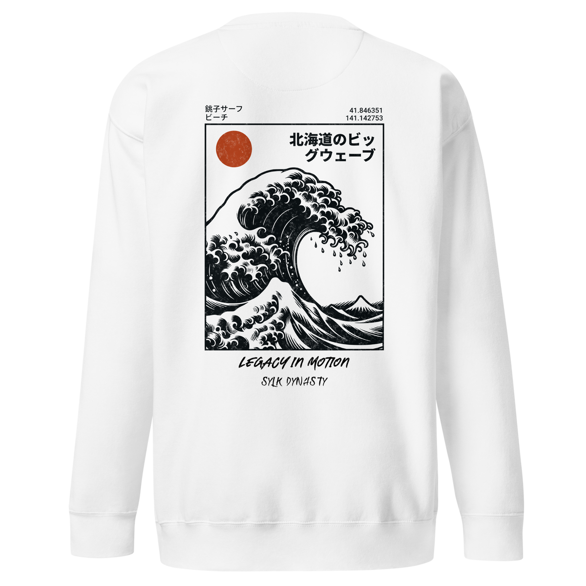 Waves | Kanagawa | Sweatshirt | White | Ghost Back | Sylk Dynasty