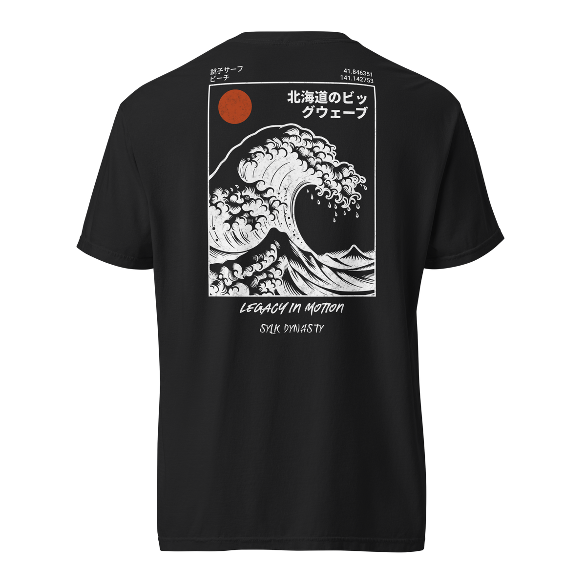 Waves | Kanagawa | T-Shirt | Black | Ghost Back | Sylk Dynasty