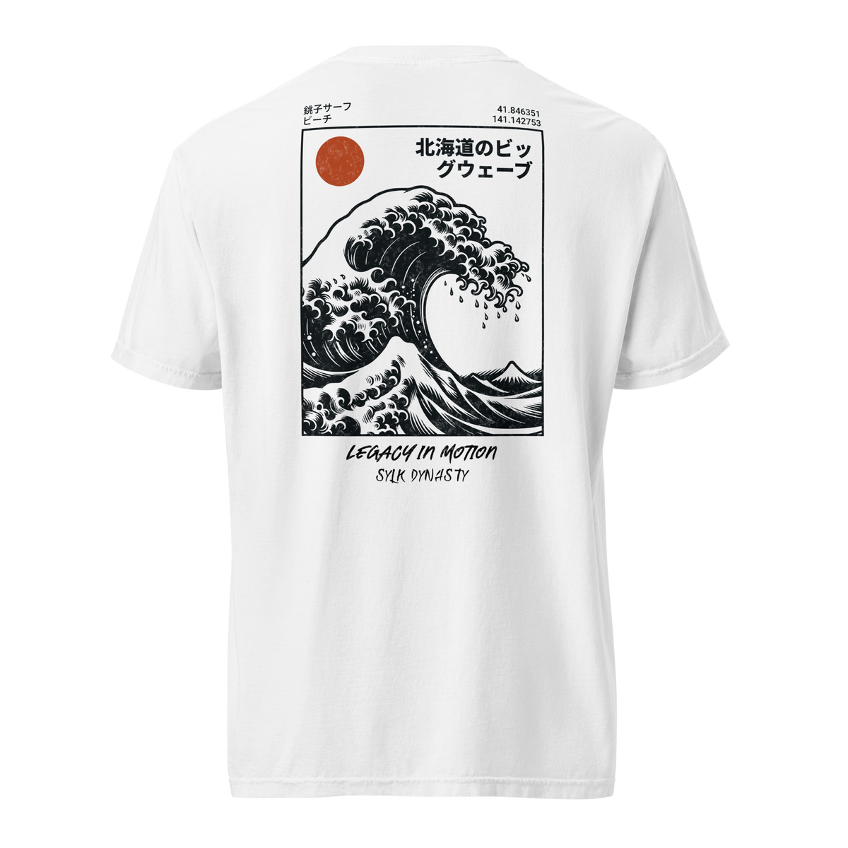 Waves | Kanagawa | T-Shirt | White | Ghost Back | Sylk Dynasty