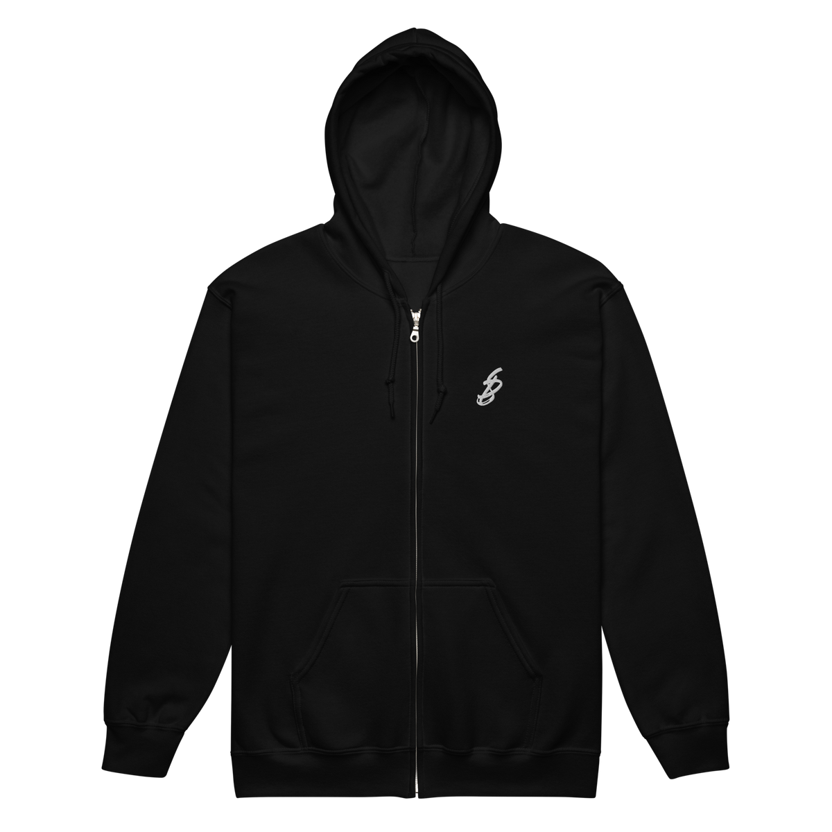 Waves | Kanagawa | Zip-Up Hoodie | Black | Flat Front | Sylk Dynasty