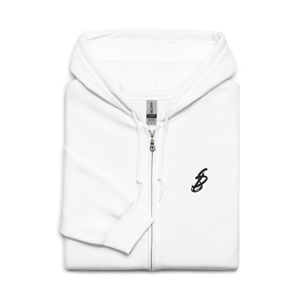 Waves | Kanagawa | Zip-Up Hoodie | White | Folded | Sylk Dynasty